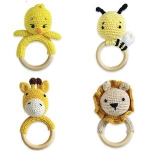 crochet animal rattles