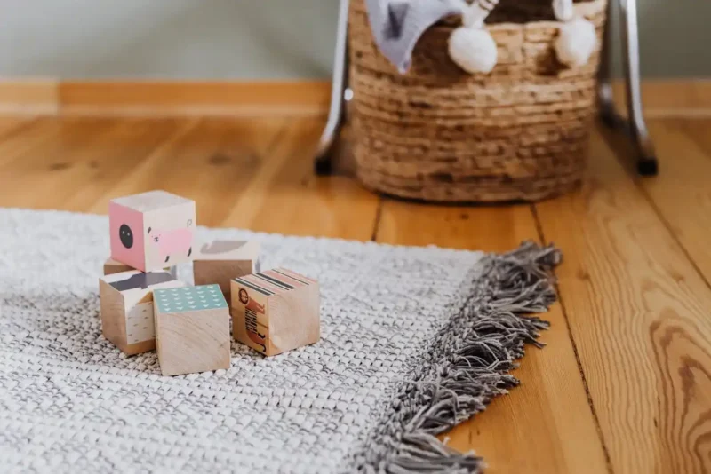 Rug with blocks